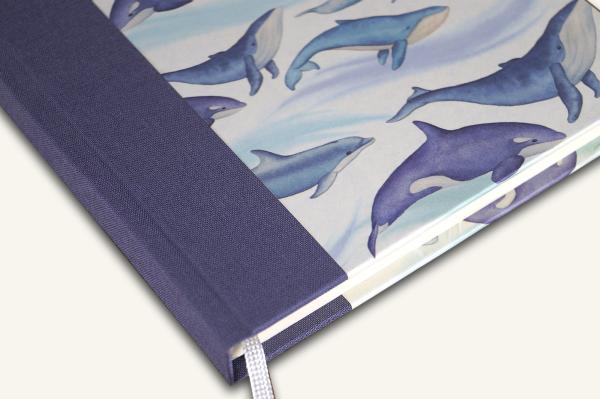 Writing book with motif Dolphins, whales